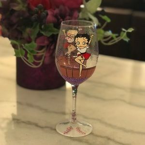Grape Stomper Betty Boop Wine Glass